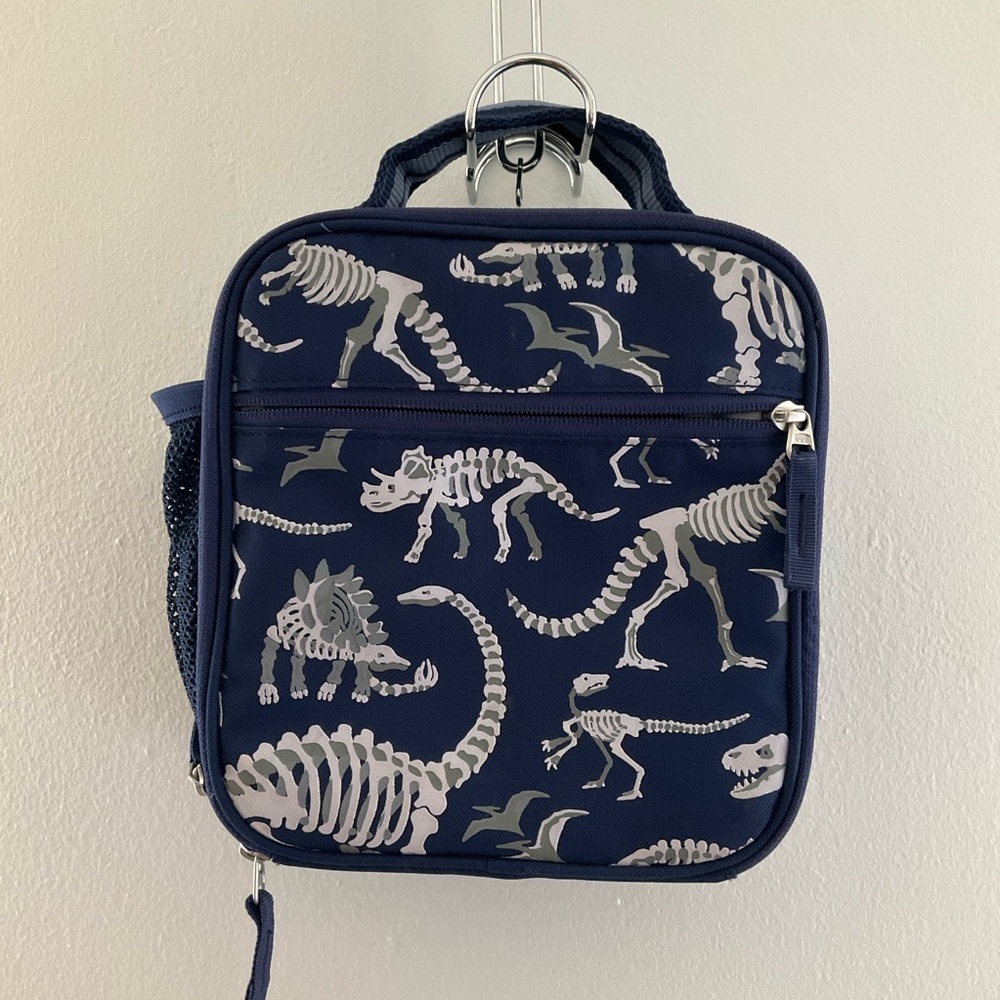 Pottery Barn Kids Navy Dinosaur Skeleton Lunch Box Tote